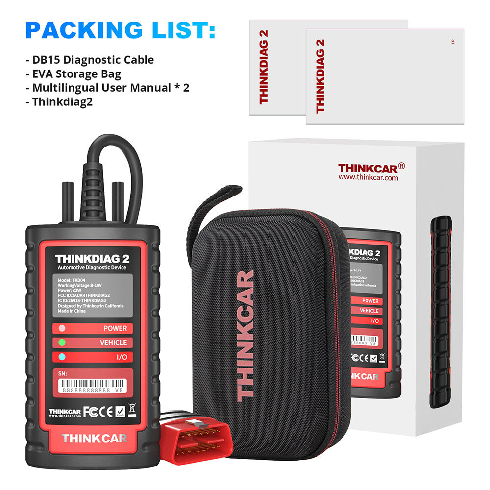 2024 THINKDIAG 2 OBD2 Scanner Car Diagnostic Tool All Software Free Bidirection