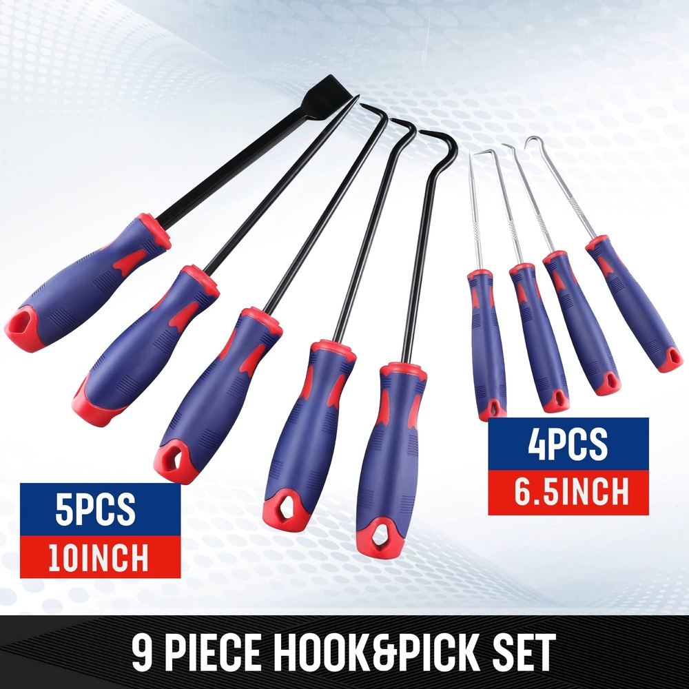 WORKPRO Precision Pick Hook Set 9PC with Scraper Automotive Electronic Hand Tool