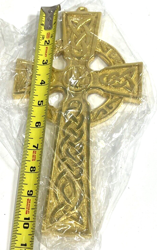 Solid Brass Celtic Cross Robert Emmet Large 11" x 6" (Damaged Outer Box)