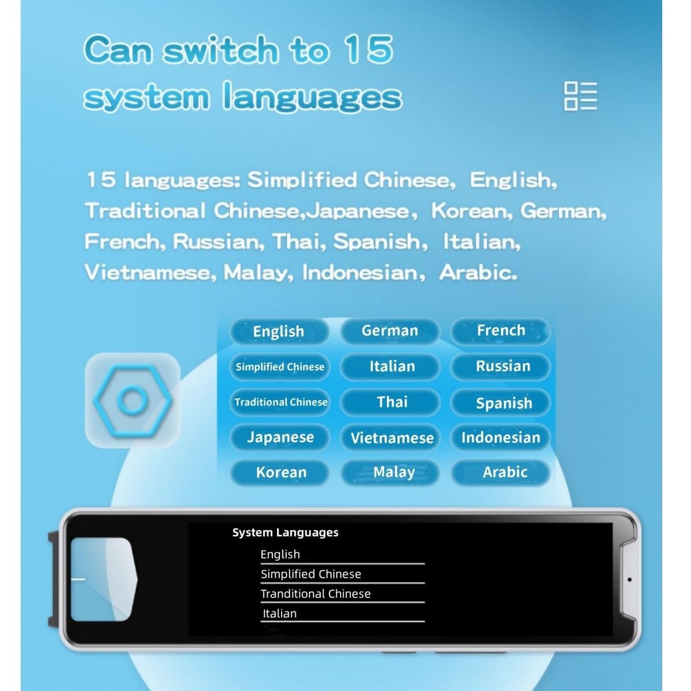 Translator Pen Scanner, Multipurpose OCR Digital Scan Translator Pen Reader 1...