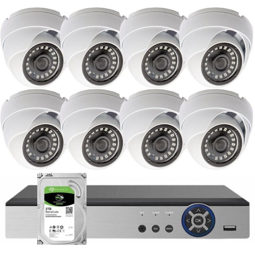 Evertech 8ch Security Camera Systems 8x 1080p Cameras 2TB HDD Remote Access HDMI