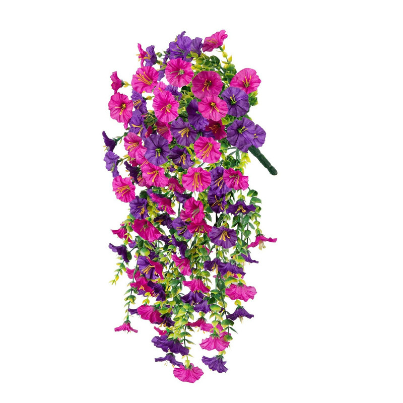 4PCS Artificial Morning Glory Vines UV Resistant Hanging Flowers Outdoor Decor
