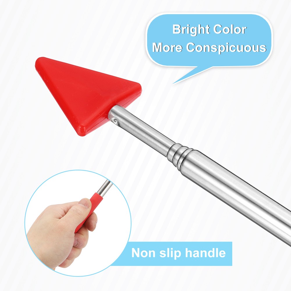Telescopic Teachers Pointer, 2 Pcs Arrow Teacher Pointer Stick 27 Inch, Red