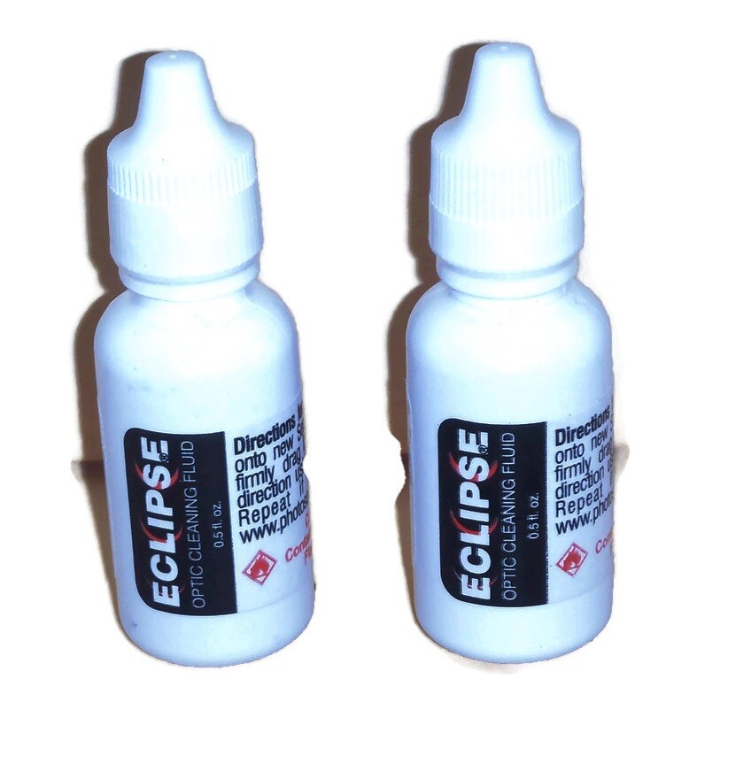 (TWO PK) ECLIPSE 1/2oz OPTIC CLEANING FLUID / PHOTOGRAPHIC SOLUTIONS - 0.5 oz ea