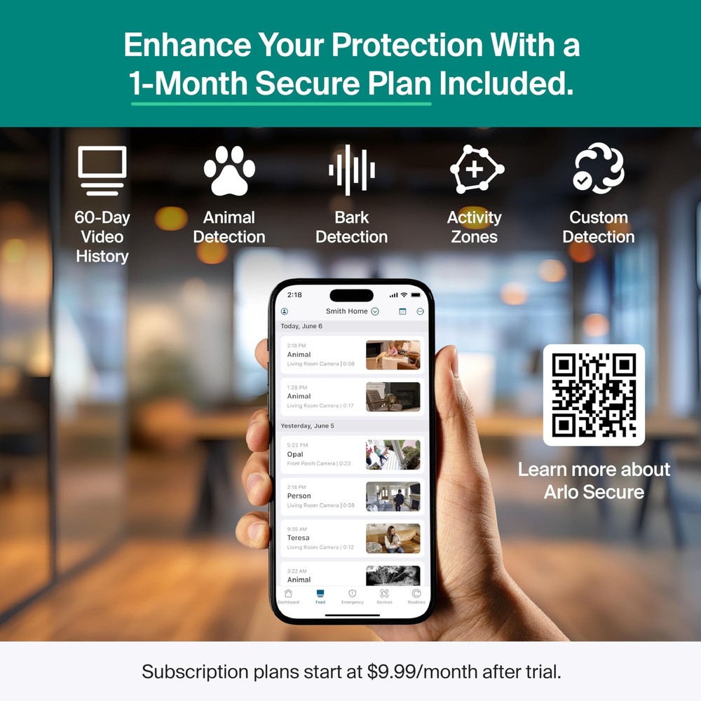 Arlo Essential Indoor Pan Tilt Security Camera 2K Wired Plug-in (2025 Release)