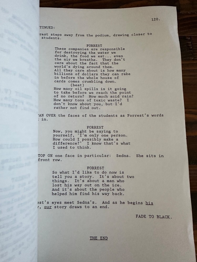 THE RAINBOW WARRIOR MOVIE ORIGINAL SCREENPLAY SCRIPT