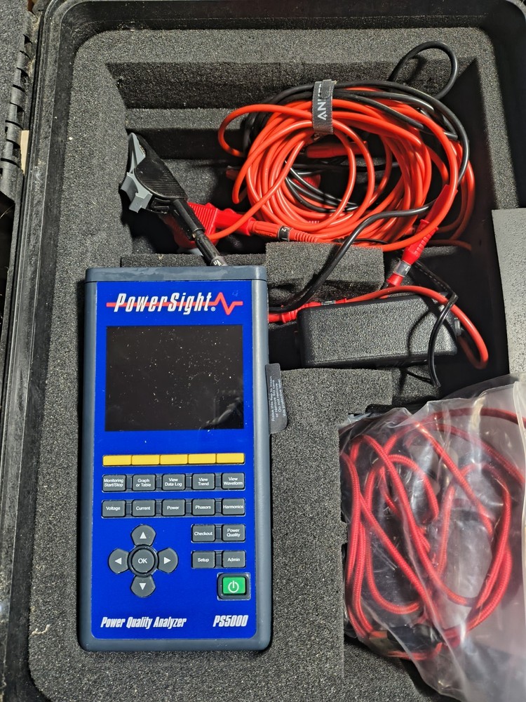 PowerSight PS5000 Power Quality Analyzer with Case and Accessories