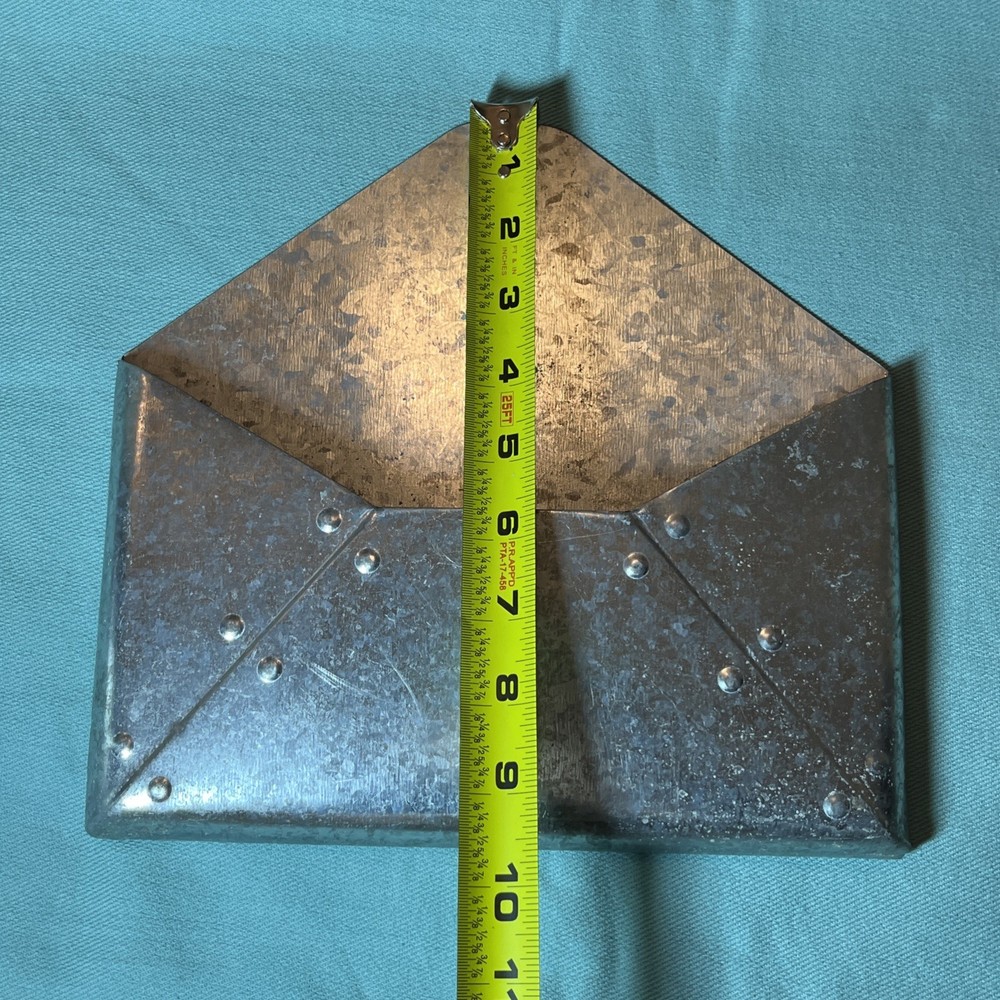 Wall mount metal envelope mail holder galvanized