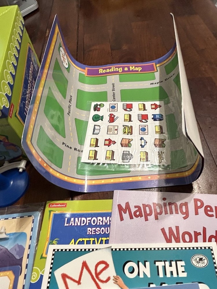 Landforms & Mapping Resource Box Lakeshore Learning Homeschool -Compass +5 Books