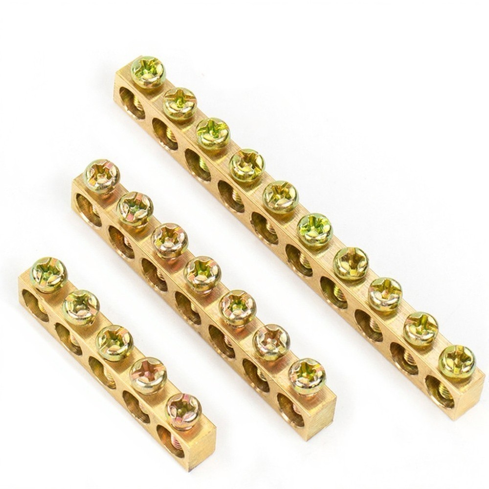 Copper Busbar Panel Grounding Screw Terminal Mounting Quick Installation