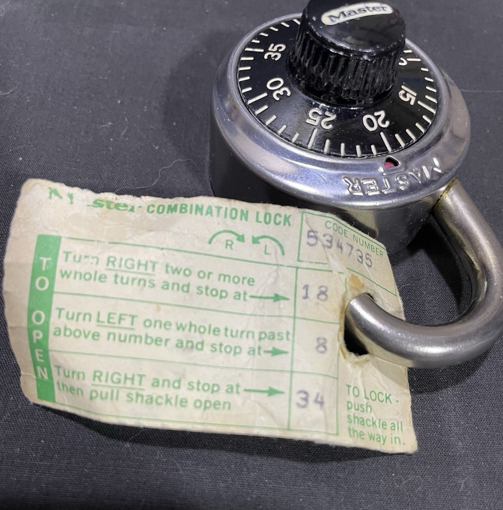 Master Combination Lock Comes With Instructions And Combination