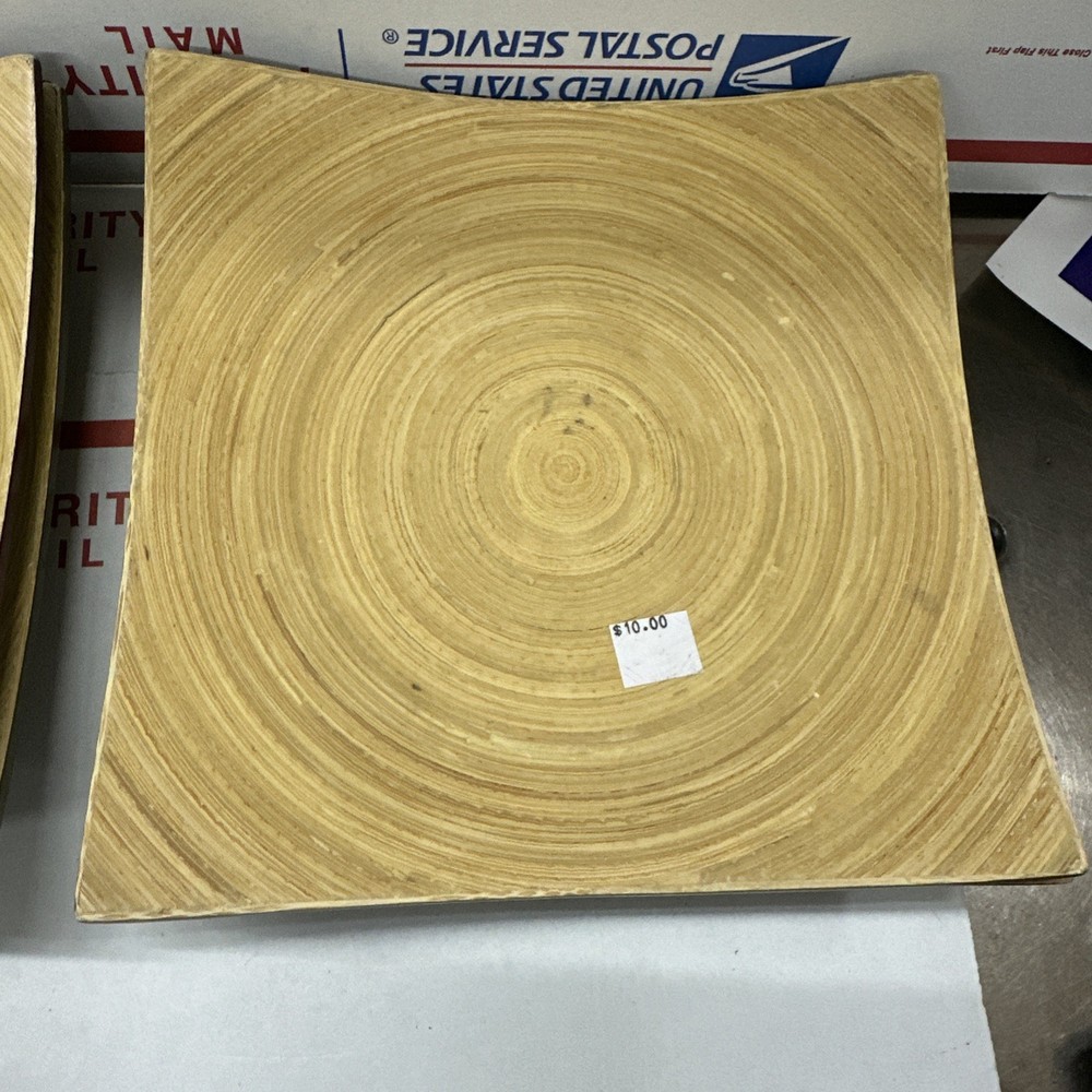 4x 8-1/4” Square Bamboo Serving Down