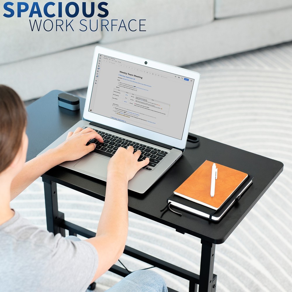 VIVO Black Mobile 32" Height Adjustable Computer Workstation