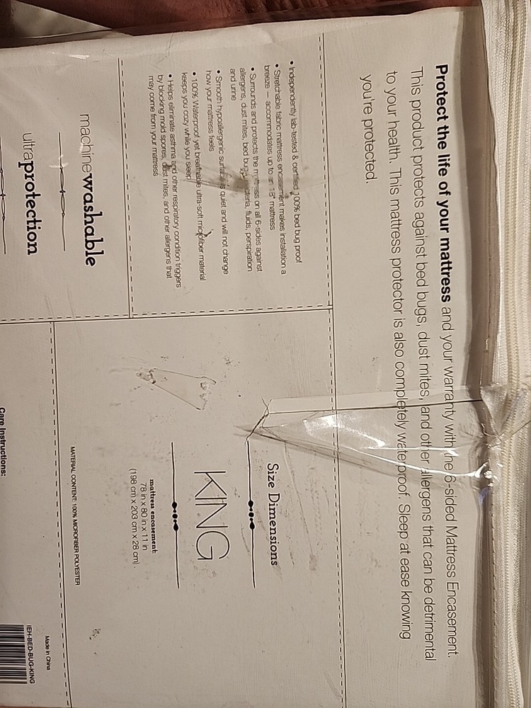 Bed Bug And Liquid Proof King Mattress Encasement
