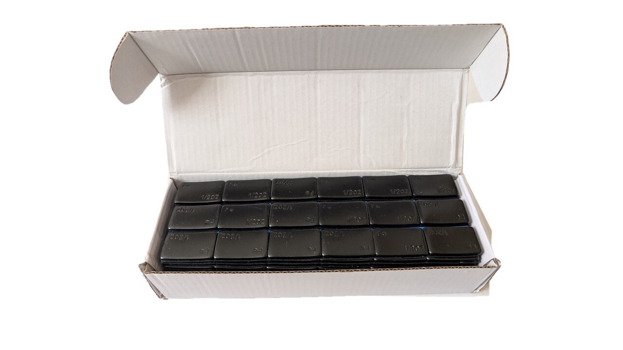 1/2oz, 0.5oz, Low Profile, Black, Adhesive Stick On Wheel Weights 36PCS