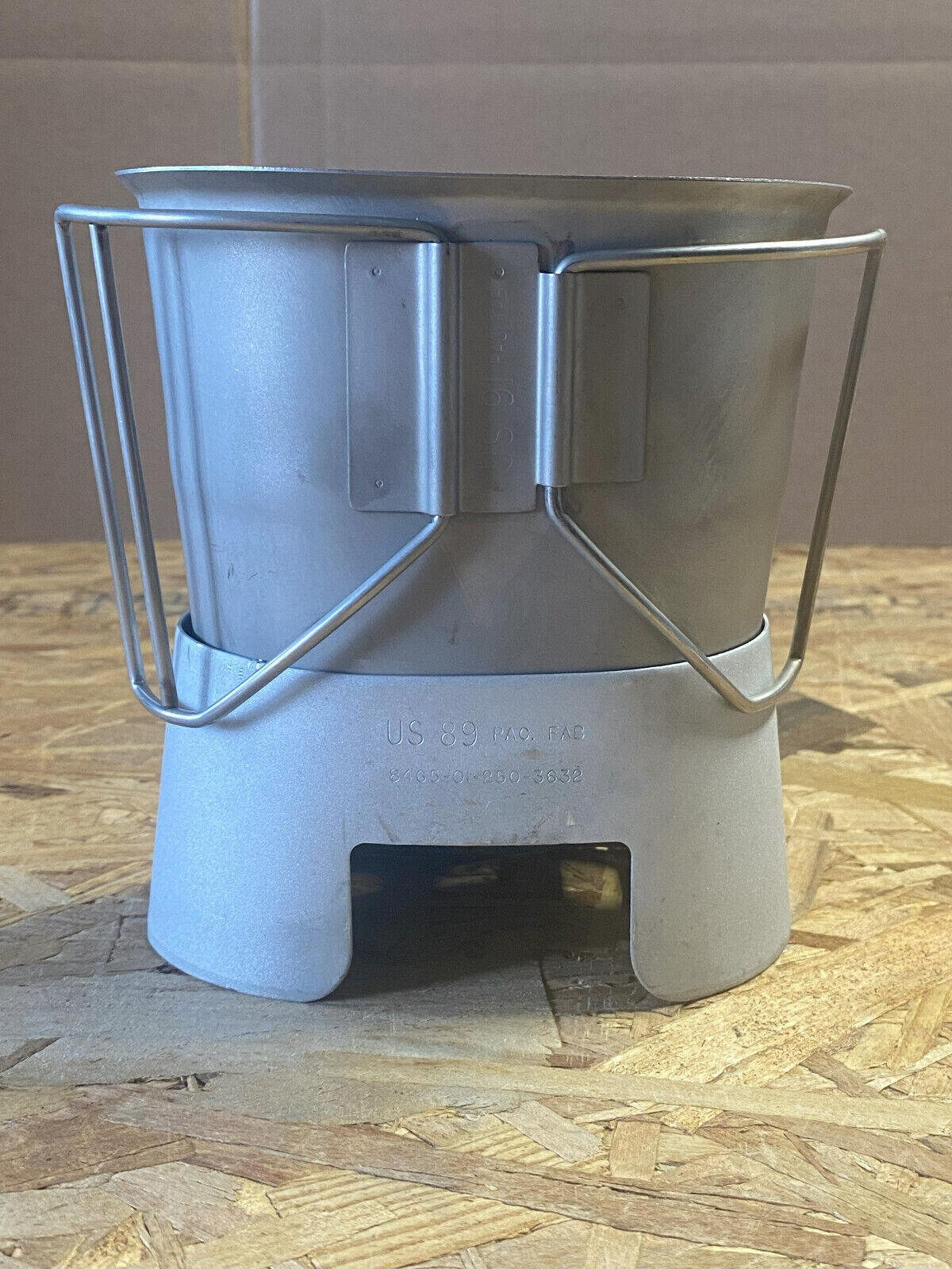 GENUINE US Military CANTEEN CUP STAINLESS and STOVE / STAND COMBO EXCELLENT