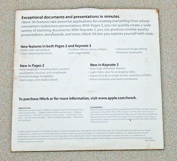 Macintosh Productivity CD: iWork '06 Trial Version