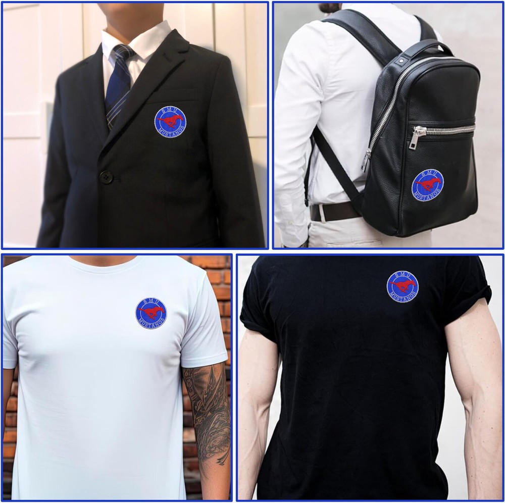 SMU Mustangs NCAA Team Logo Iron On Patch - Sew Patch - Embroidered Patch