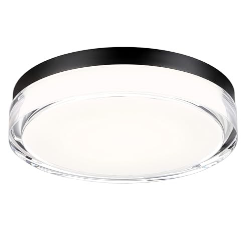 Flush Mount Ceiling Light Fixture Crystal Sytle, 3CCT LED Ceiling 12 inch