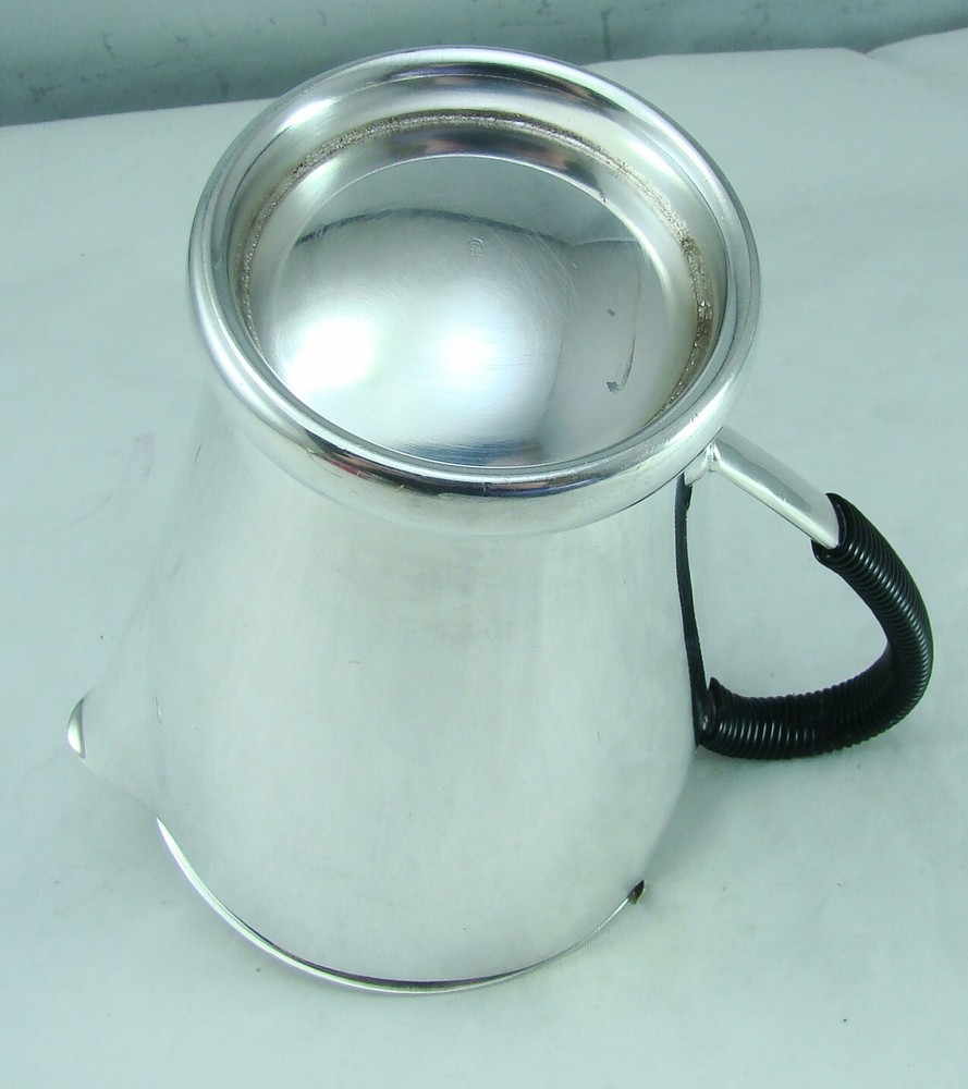 WMF Silverplate Art Deco Black wrapped Handle Mini Coffee Pot