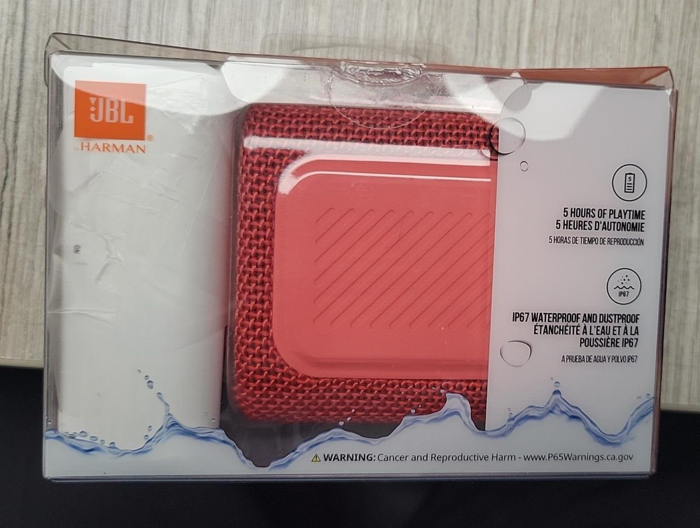 JBL - GO3 Portable Waterproof Wireless Speaker - Red -JBLGO3REDAM