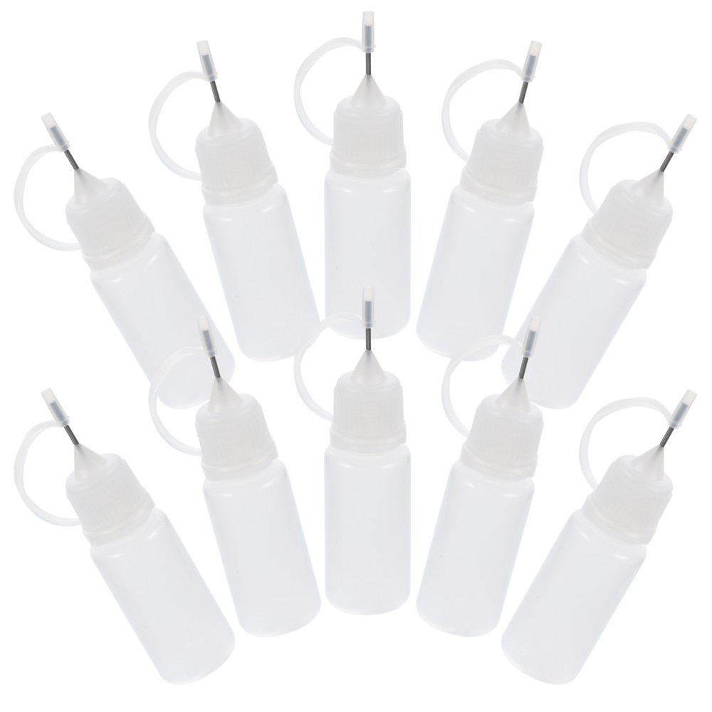 10 Pcs Squeeze Pointed Bottles Applicator with Tips Precision Nozzle Crafts