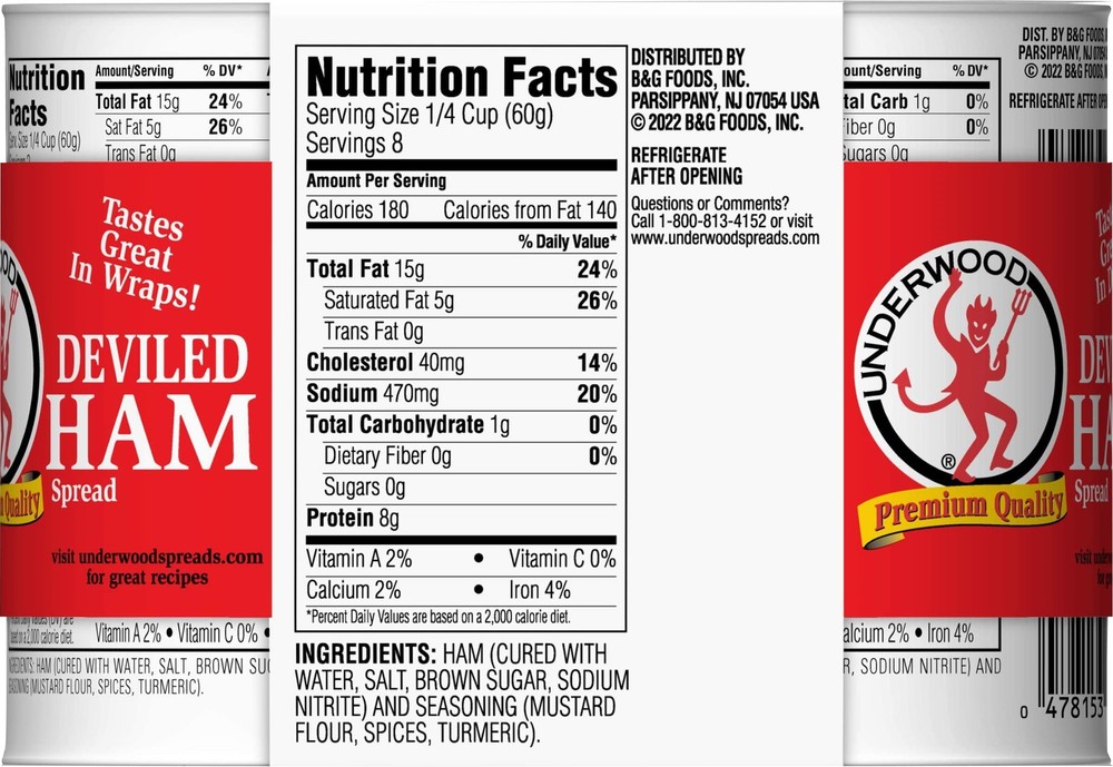 Deviled Ham Spread 4.25 Ounce Pack of 4 Underwood