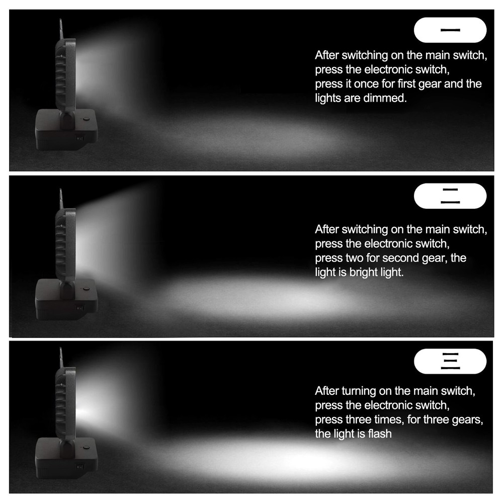 Easily Adjustable Cordless LED Work Light Compatible with For Metabo Batteries