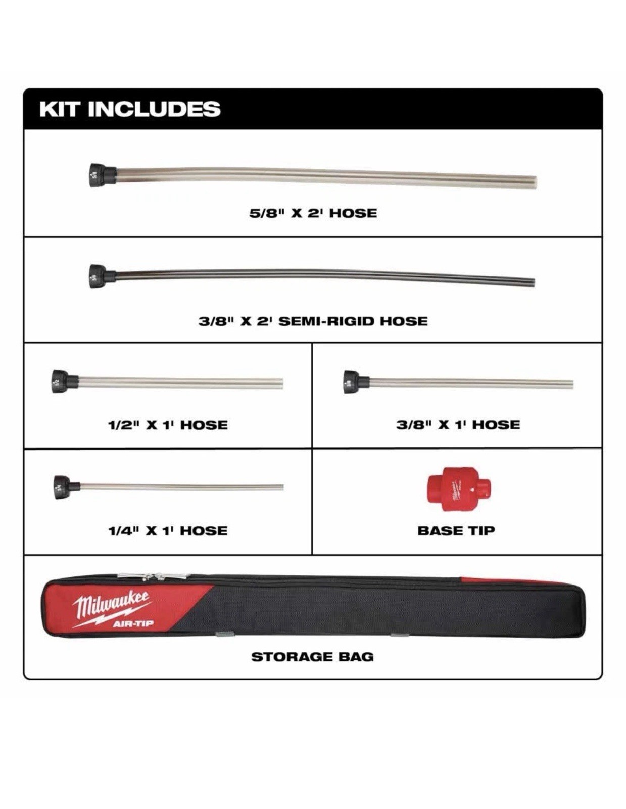 Milwaukee 49-90-2037 AIR-TIP Long Reach Flexible Micro Hose Set