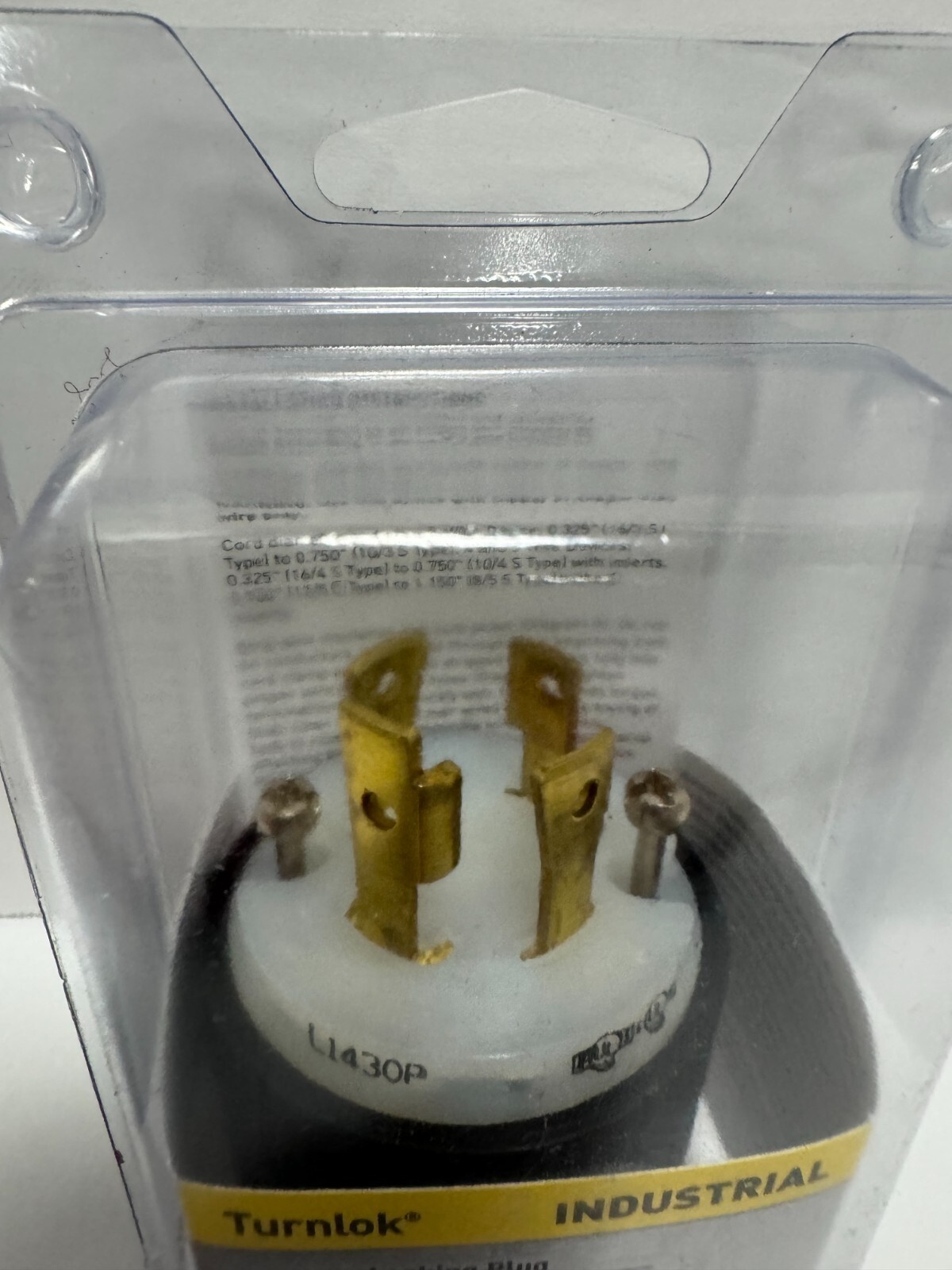 LeGrand Turnlok Locking Plug Industrial Grade L1430PCCV3 30 Amp 125/250V