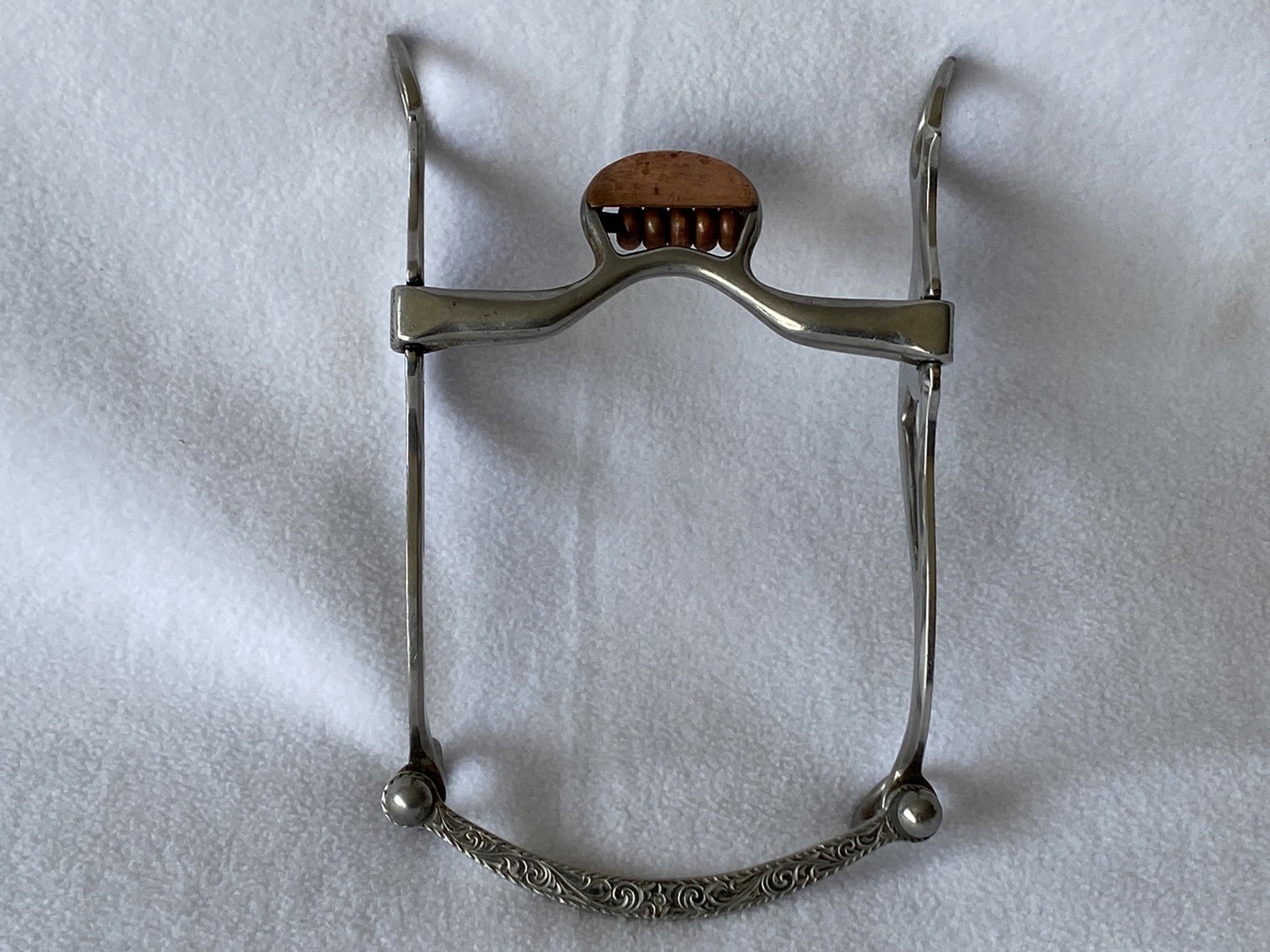 Al TIETJEN Engraved Santa Maria Cheek BIT~4-3/4" Mouth~COPPER Hood & Rollers