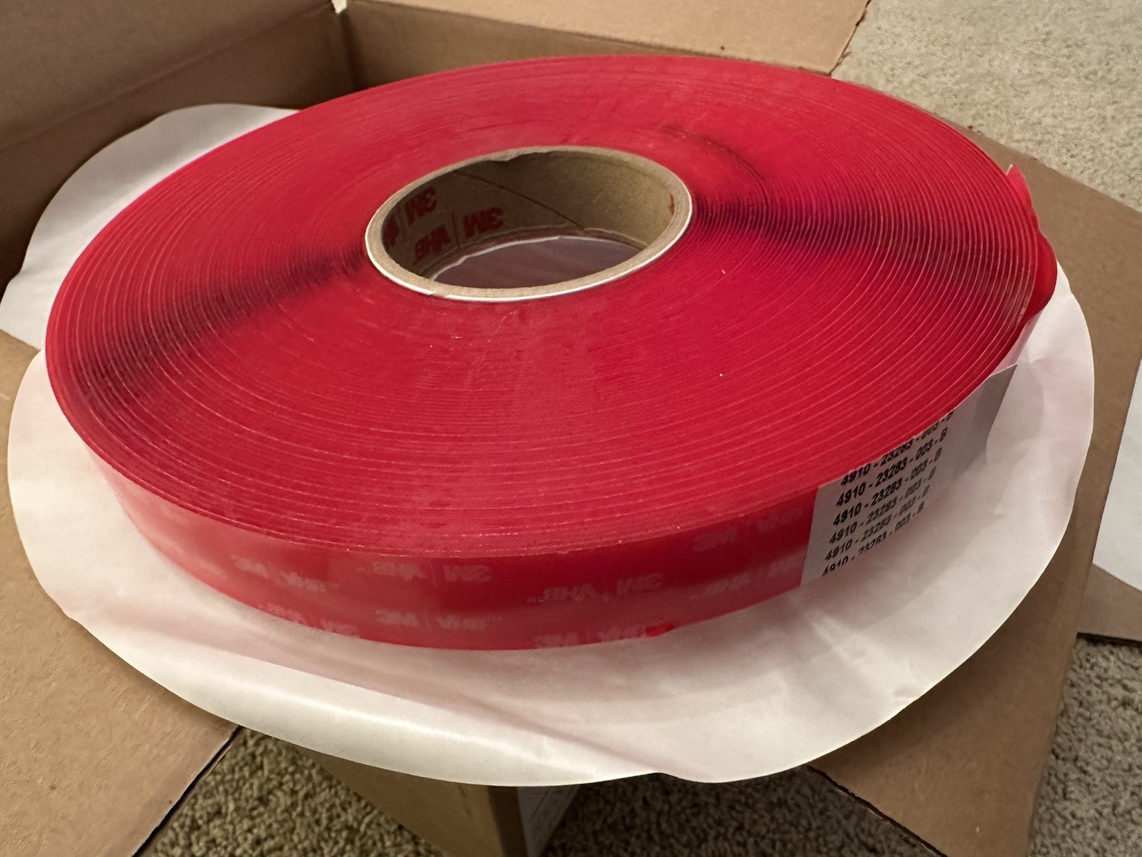 3M VHB Tape 4910 - Clear - 1.000in x 36yd - CASE OF (9) ROLLS - 324yd / 296.262m