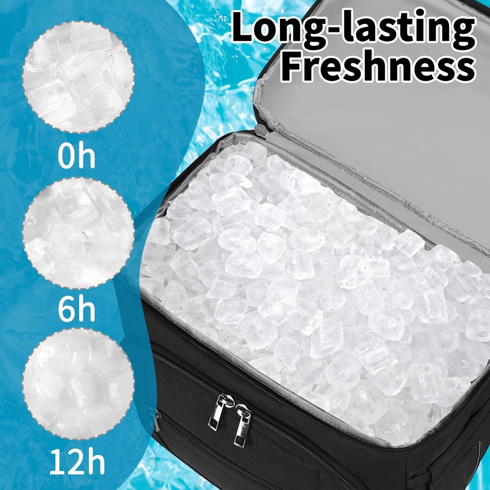 Cooler Backpack,Insulated Backpack Cooler Leakproof Double Deck Cooler Bag fo...