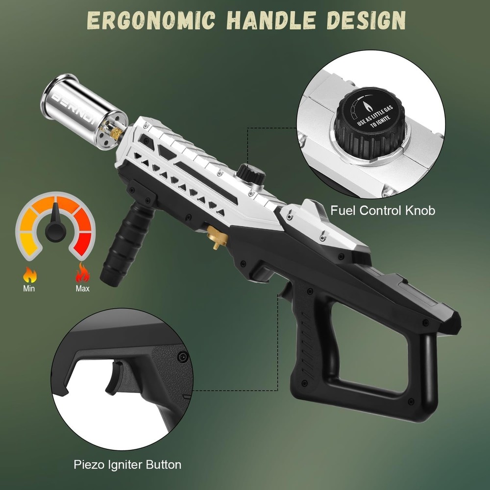 Powerful Propane Torch Gun, Kitchen Torch With Adjustable Flame, Flamethrower...