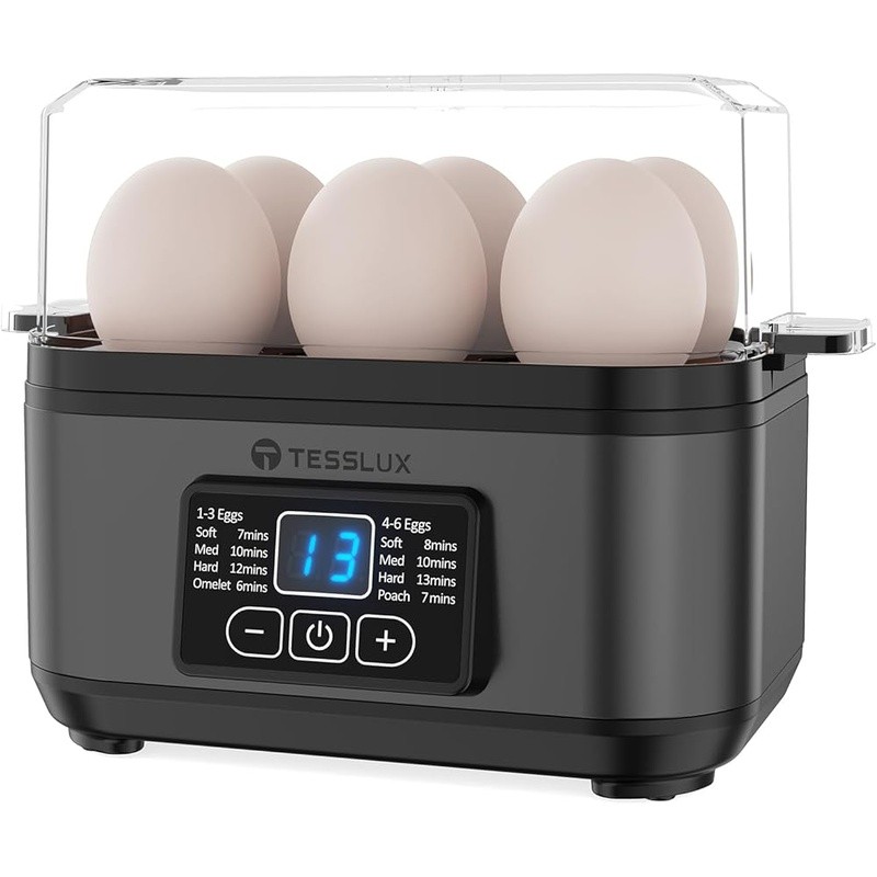 Multi Functional Egg Cooker 6 Capacity Touch Control Easy Clean Stainless Steel
