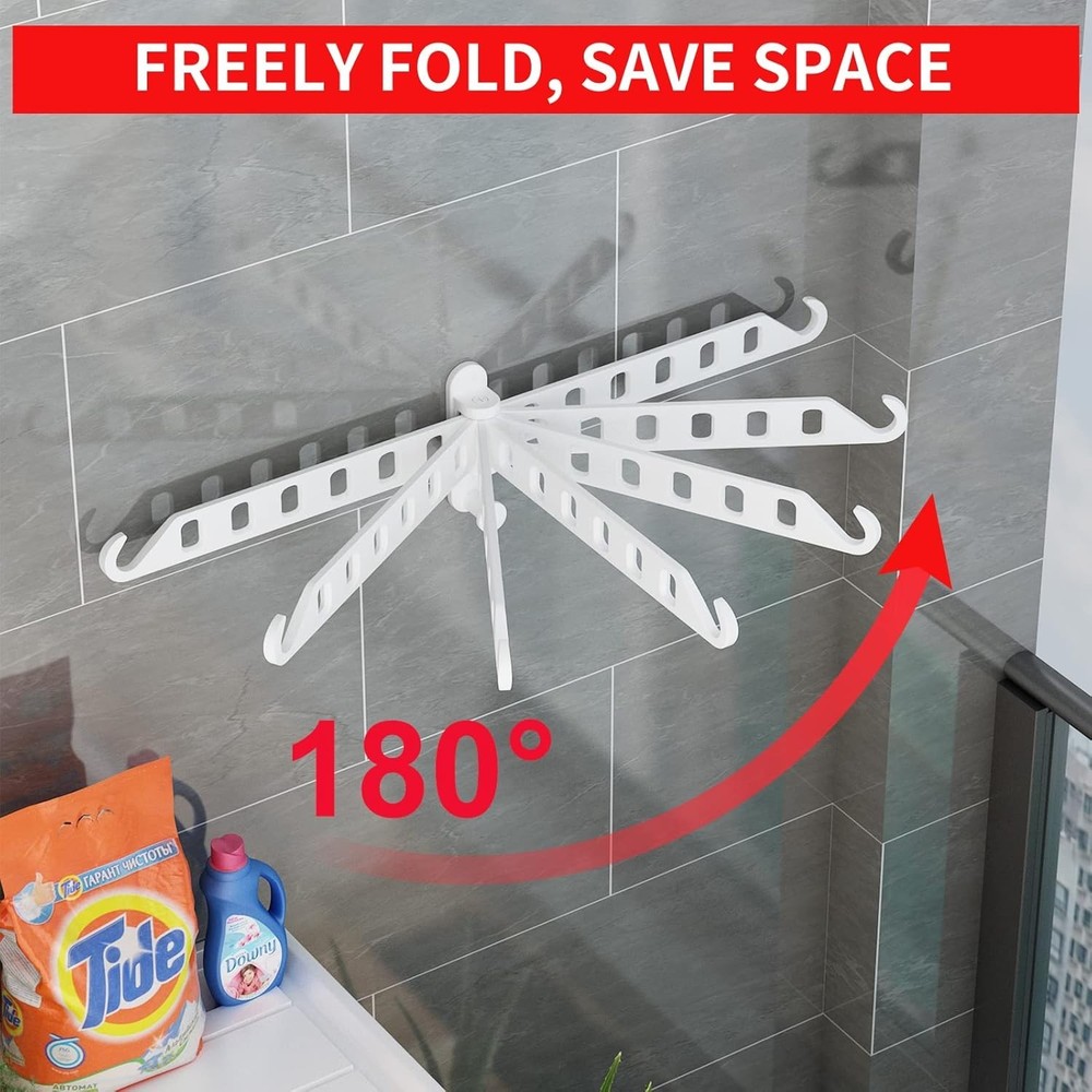 Laundry Drying Rack Wall Mounted Clothes Drying Rack Clothes Hanger White One Pc
