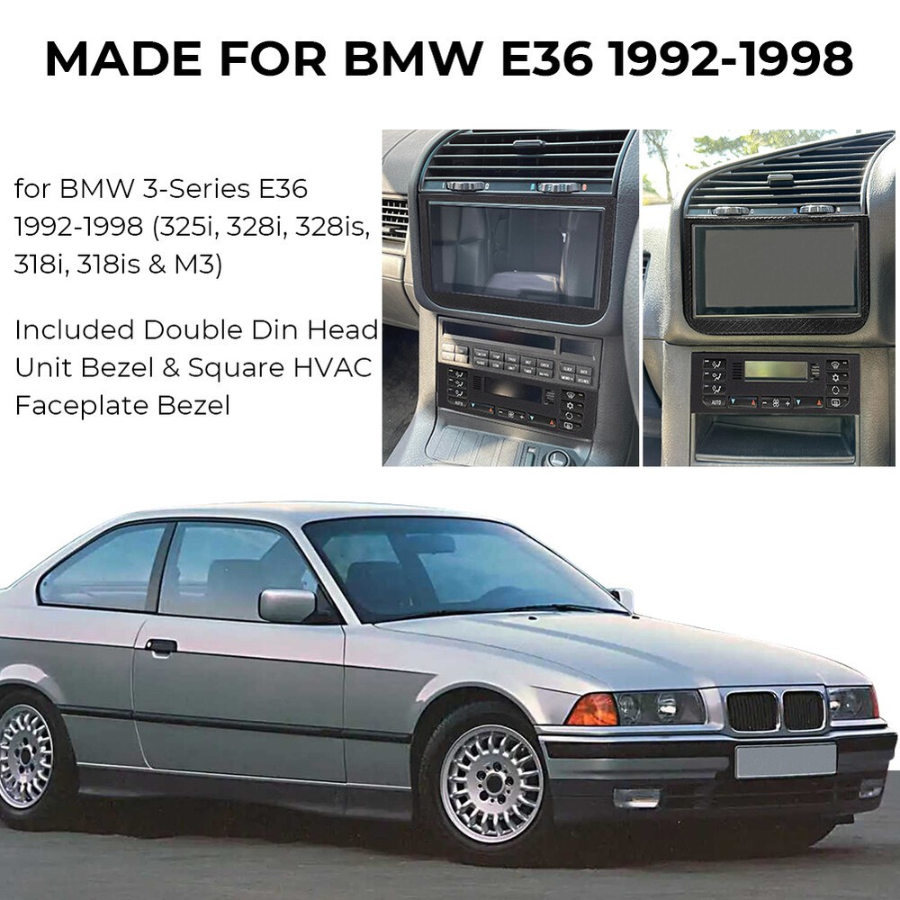 For 1992-1998 BMW 3-Series E36 Double DIN Headunit Fascia Panel Bezel Combo US
