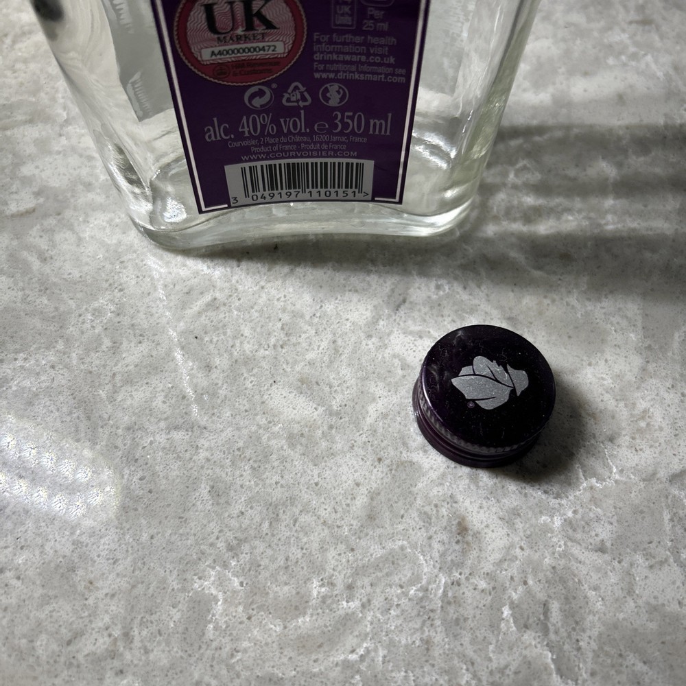 EMPTY COURVOISIER COGNAC 350ml CLEAR GLASS BOTTLE