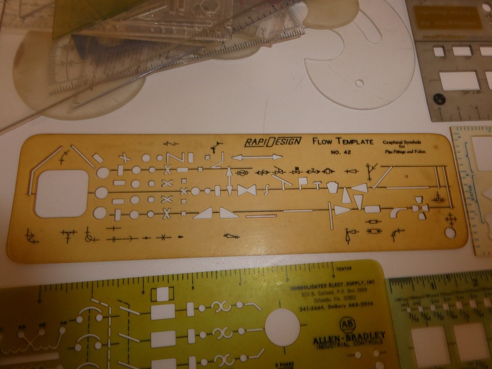 VTG Lot 25 Architectural Engineer Engineering Drafting Templates Tools Stencils