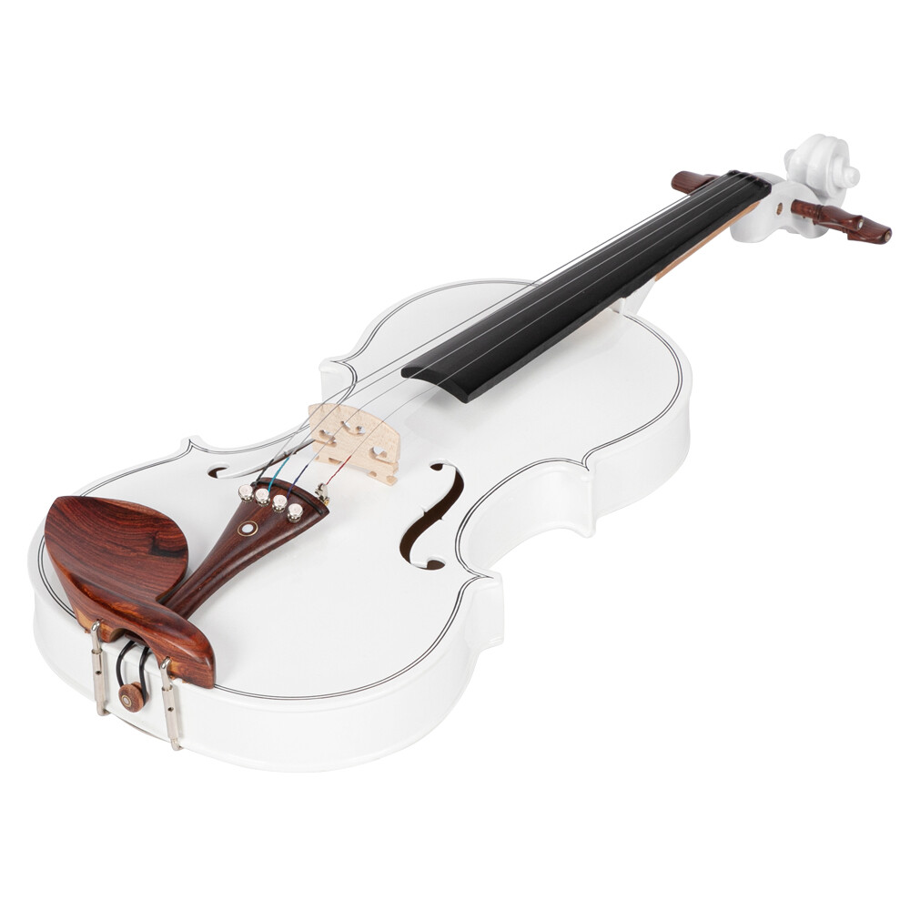 Glarry 4/4 Spruce Panel Acoustic Violin with Case Bow Rosin Strings Matte White