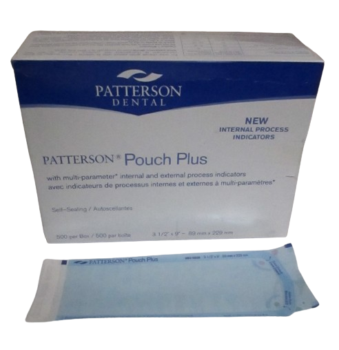 Patterson Dental Sterilization Pouch Plus 3 1/2"x9" Self-Sealing & Indicators
