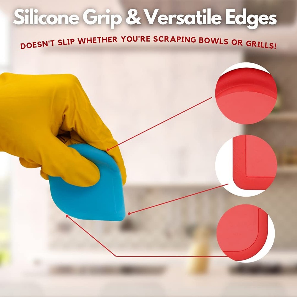 SULLINS Pan Scraper, Pack Of 3 | Scraper Tool | small, Red, White, Blue