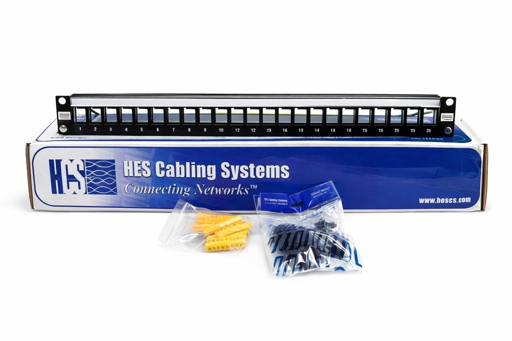 HES Cabling Systems 24-Port 1U Rack Blank Patch Panel