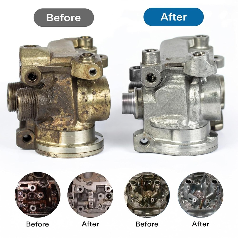 Powerful Ultrasonic Cleaning Solution & Microfiber Cloth for Engine Parts