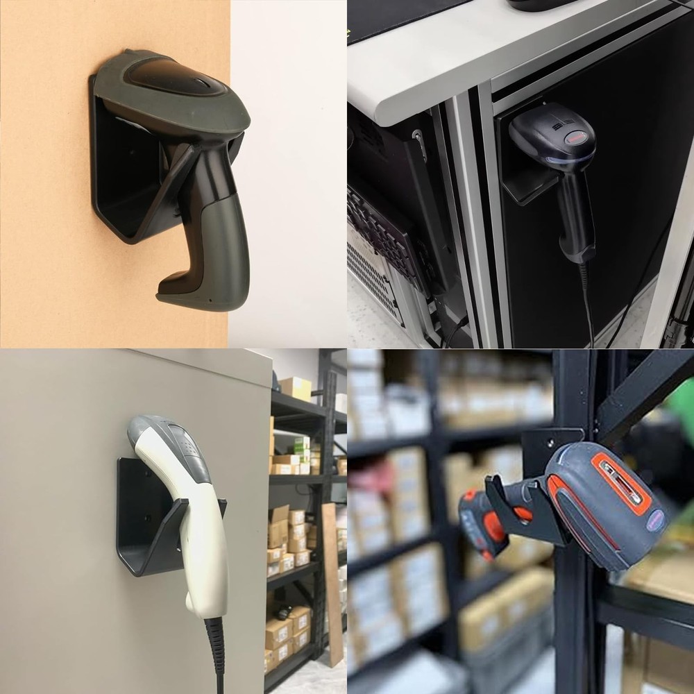 Universal Barcode Scanner Holder, Wall Mount Rack Bracket for Scan Gun Readers