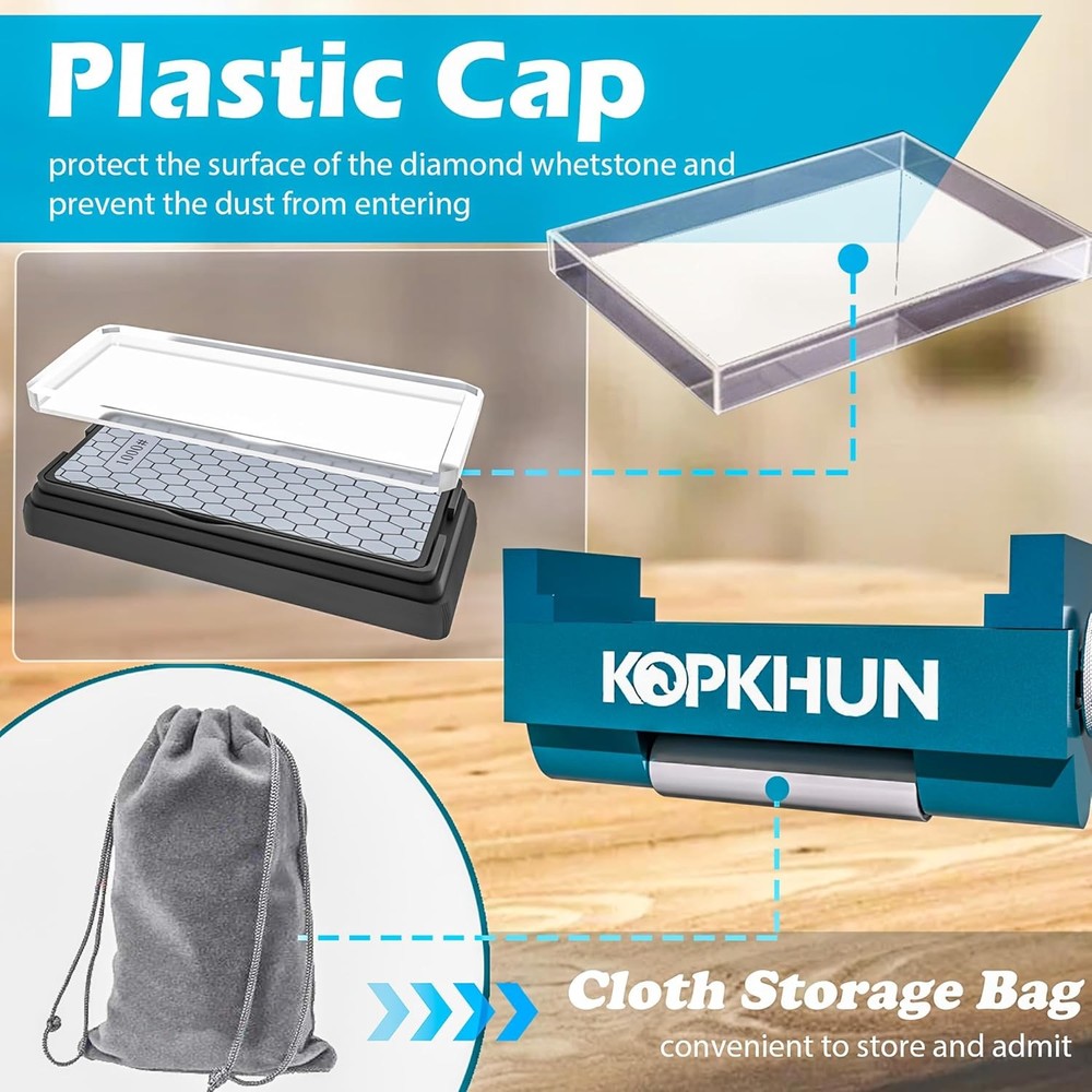 Chisel Honing Guide - Upgraded Sharpening Kit with Whetstone & Adjustable Jig...