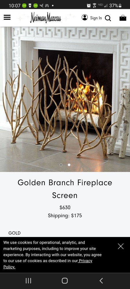 Golden Branch Fire Place Screen