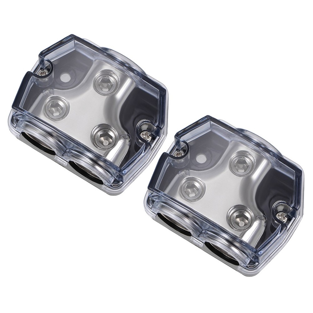 2pcs 2 Way Power Distribution Block Gauge Out Power Ground Distributor