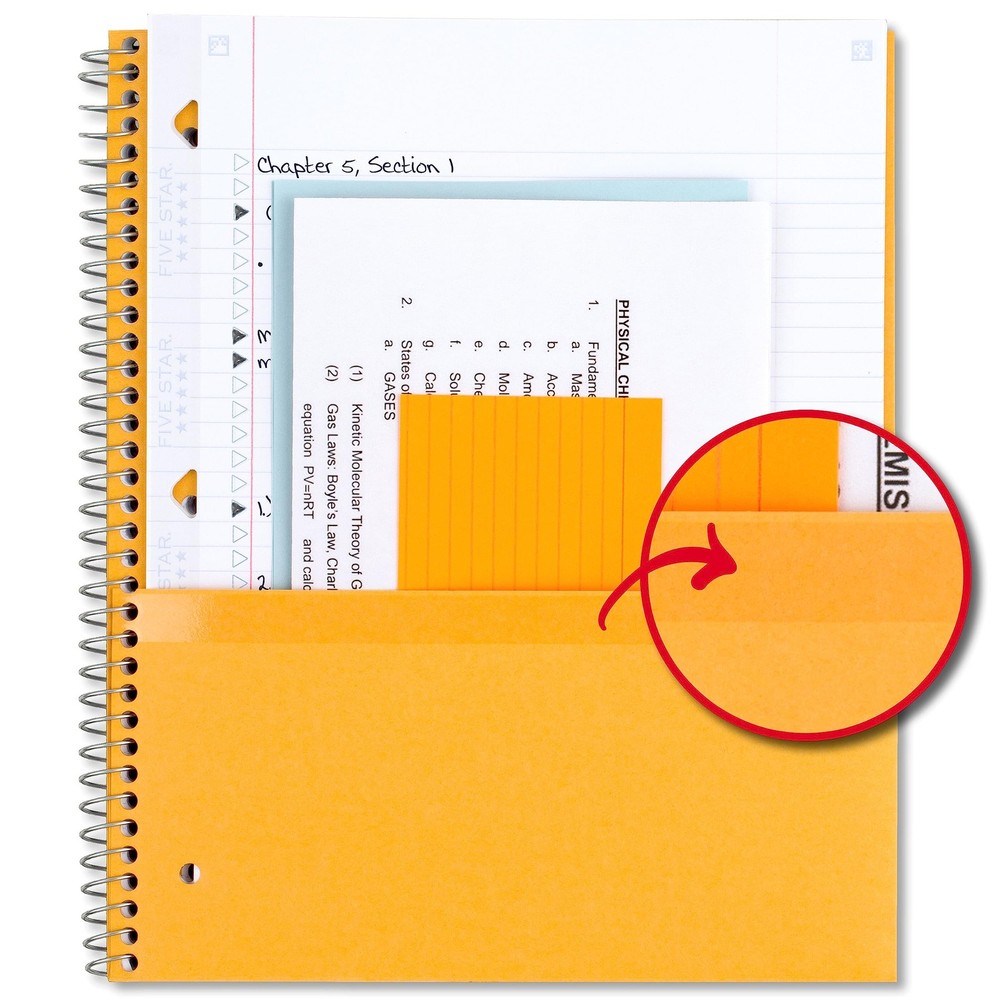 Study App Notebook 3 Subject 150 Sheets 8.5x11 Black