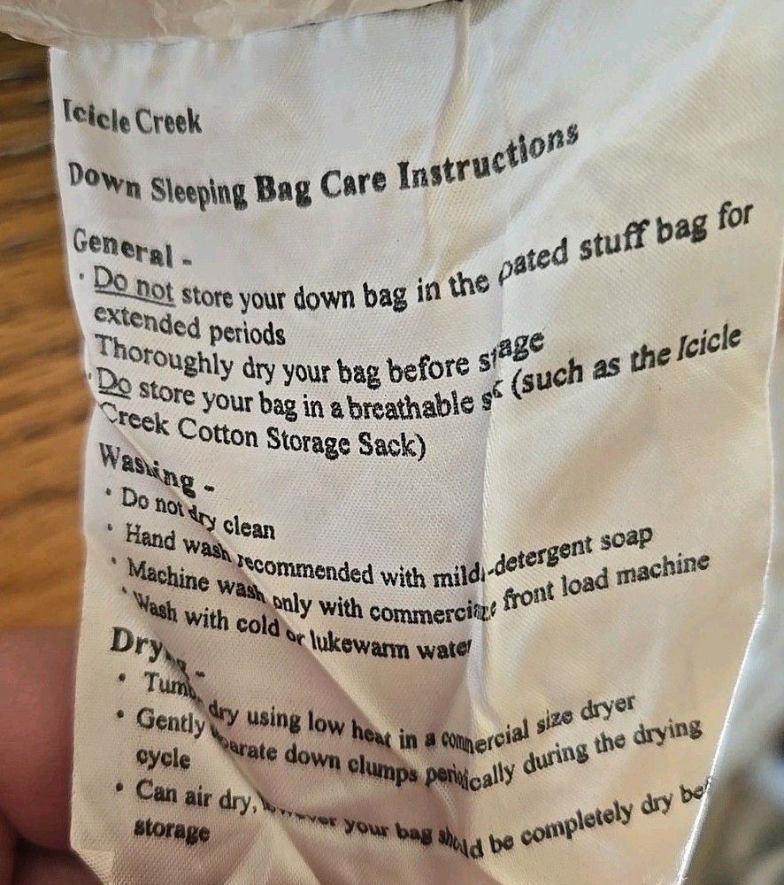 Icicle Creek +5 Degree Goose Down Sleeping Bag Regular Left Zip